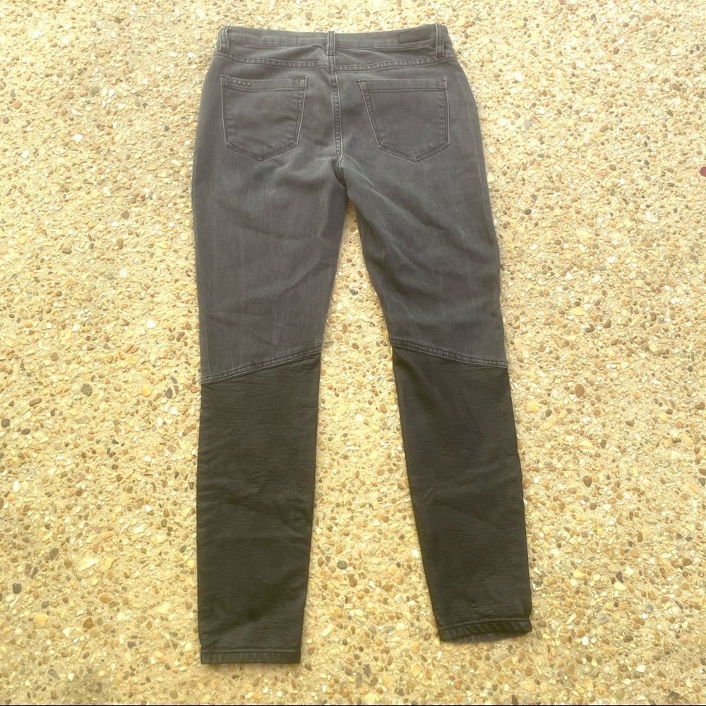 BlankNYC Skinny Classique Charcoal Gray Faux Vegan Leather Jeans Size 26